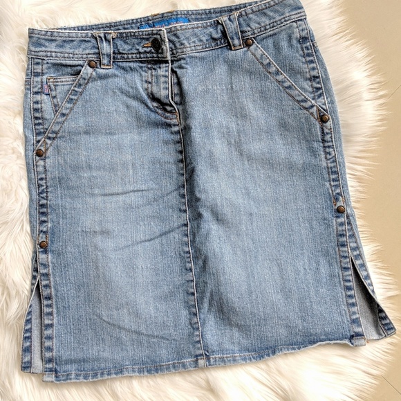Fcuk Side Slit Denim Skirt 